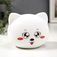 Настольный светильник "Котенок" 3хAАА Белый картинка 